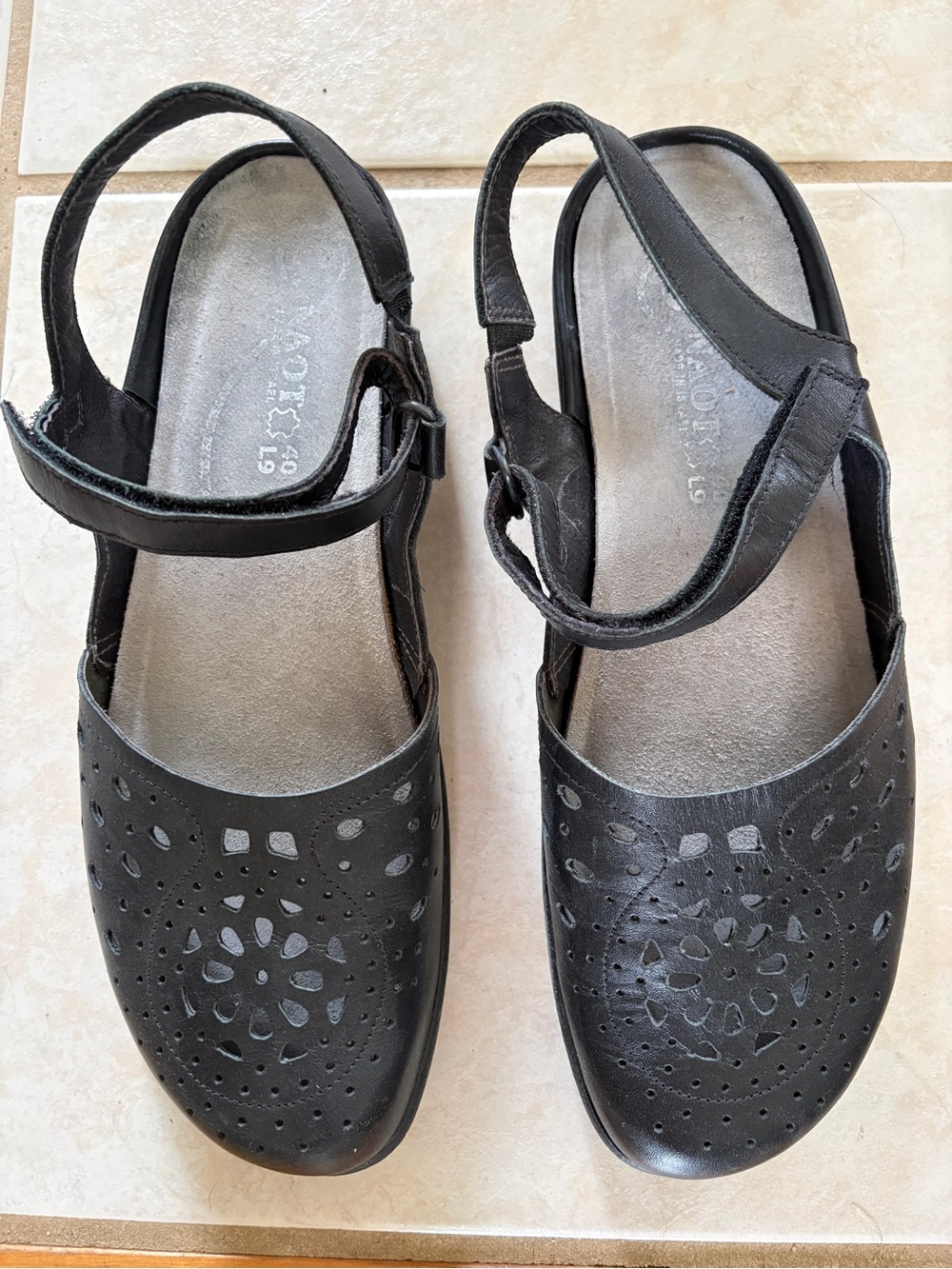 (2/$90) Naot Comfortable Black Leather Slingback Shoes